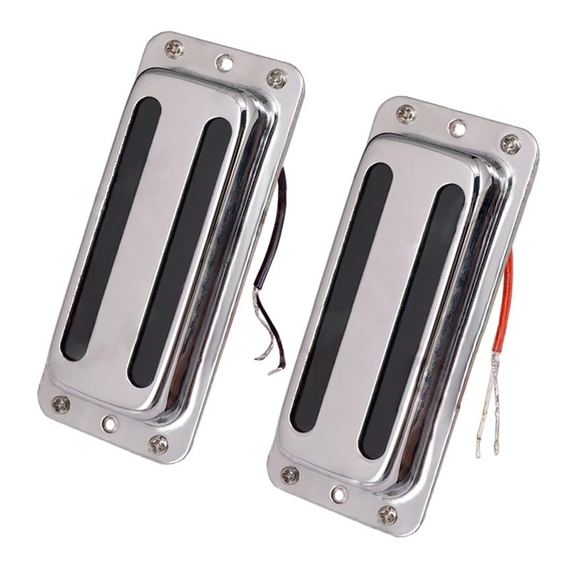JD.Moon Set of 2pcs Electric Guitar Pickup Humbucker with Brass cover 6 String Chrome Small Pickup - Image 1